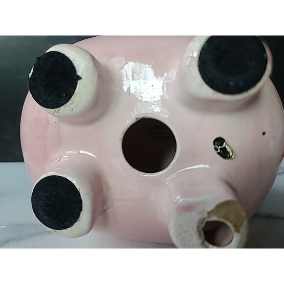 Vintage Pink Ceramic Piggy Bank, READ Description - Picture 8 of 10